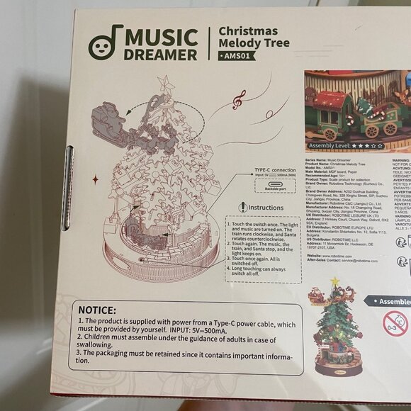 Rolife 3D Puzzle Christmas Melody Tree Music Box Dreamer Wooden DIY Kit - Picture 6 of 9